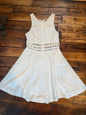 Free People White Lace Mini Dress